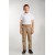 Beige Ribbed Waist Canvas School Pants - Plus Size Friendly