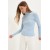 Fitted High Collar Long Sleeve Ribbed Stretchy Knitted Blouse