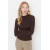 Fitted High Collar Long Sleeve Ribbed Stretchy Knitted Blouse