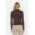 Fitted High Collar Long Sleeve Ribbed Stretchy Knitted Blouse