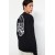 Back-Printed Black Fleece Oversized Cotton Sweatshirt – Crew Neck