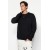 Back-Printed Black Fleece Oversized Cotton Sweatshirt – Crew Neck