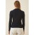 Women's Black Polo Neck Ribbed Knitted Blouse – Slim Fit & Stylish