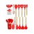 Valletta Mikla 33-Piece BPA-Free Heat-Resistant Silicone Kitchen Utensil Set - Red