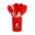 Valletta Mikla 33-Piece BPA-Free Heat-Resistant Silicone Kitchen Utensil Set - Red