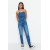 Blue High Waist Slim Mom Jeans for Casual Comfort and Style