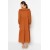 Cinnamon Collar Embroidered Half Placket Linen Look Woven Maxi Dress