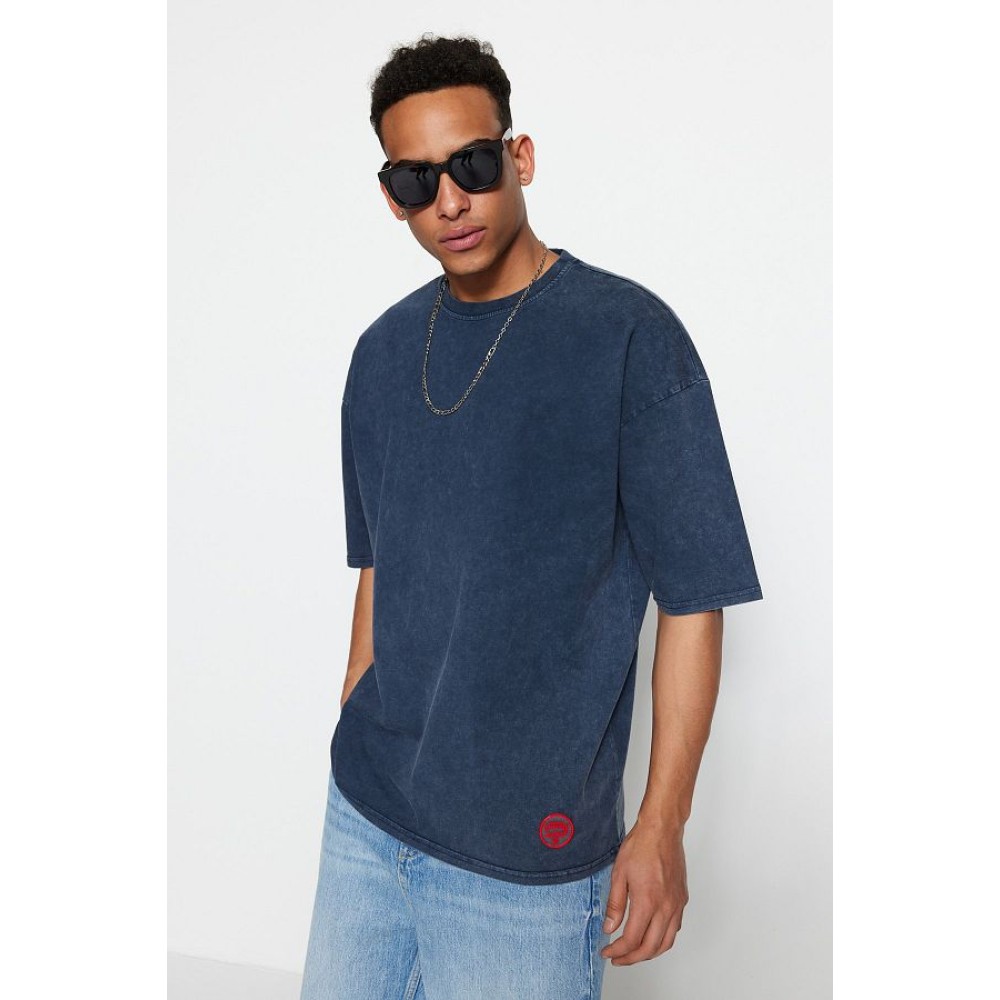 Indigo Limited Edition Oversize Pale Blue Cotton T-Shirt – Casual & Unique Style