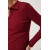 Women's Burgundy Polo Neck Corded Knitted Blouse