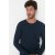 White/Navy Blue/Black Crew Neck Long Sleeve Cotton T-Shirt – 100% Cotton