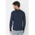 White/Navy Blue/Black Crew Neck Long Sleeve Cotton T-Shirt – 100% Cotton