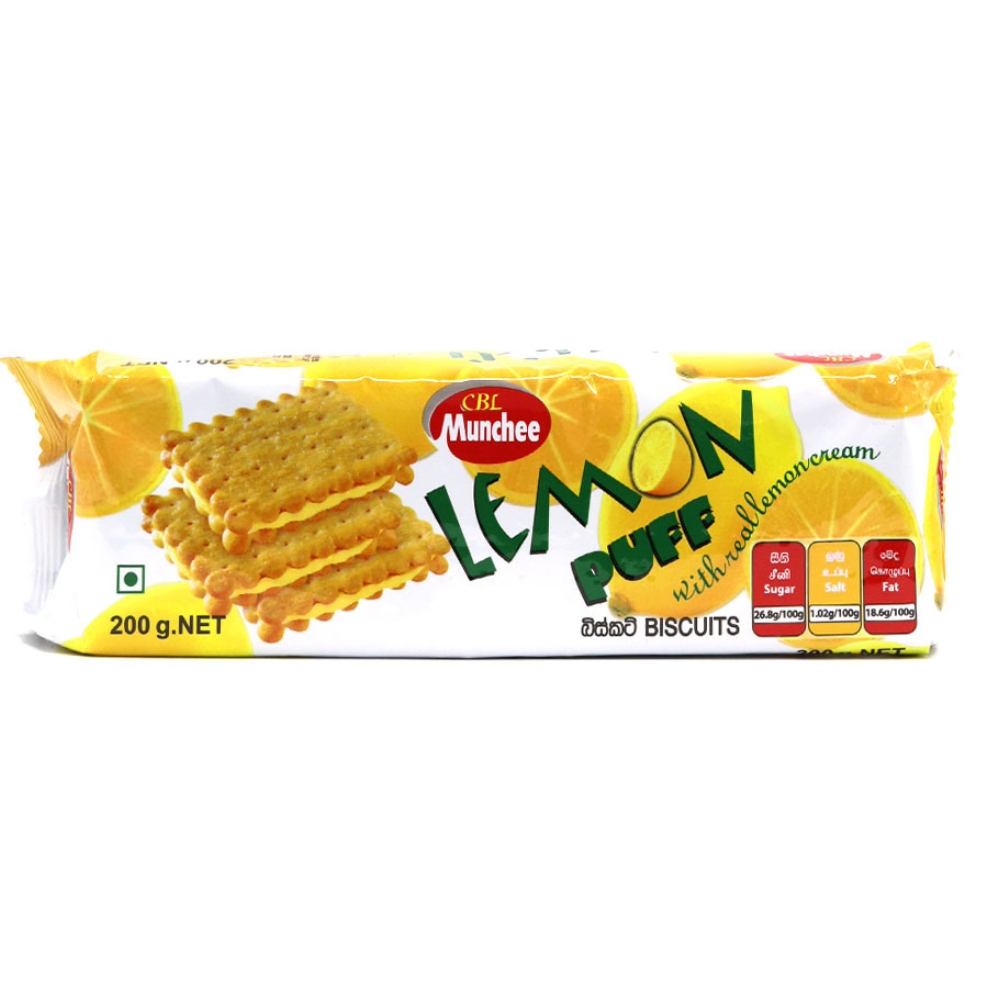 Munchee Lemon Puff 200g – Zesty & Crunchy Treats