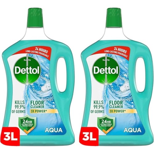 Dettol Antibacterial Power Floor Cleaner 3L x 2- Fresh Aqua, Kills 99.9% of Germs