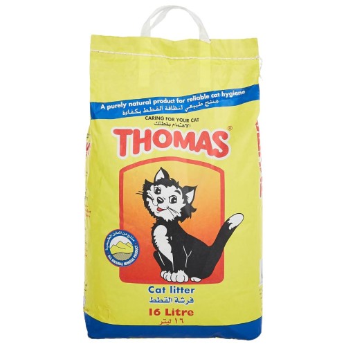 Thomas Natural Cat Litter, 16 L - Odor Control & Soft on Paws