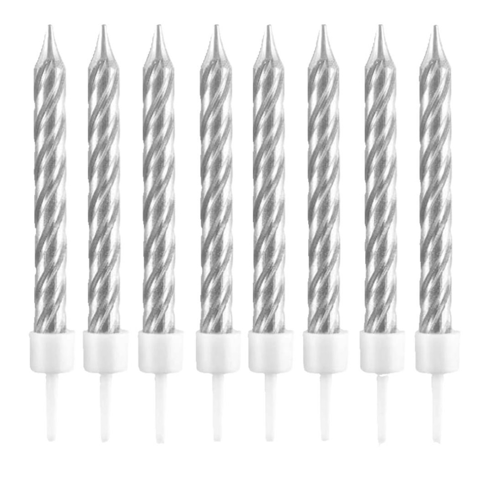 Italo 8 Pcs Spiral Birthday Cake Candles - Elegant & Non-Toxic Design