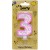 Italo Numbered Pink Foam Ball Birthday Candles 0-9