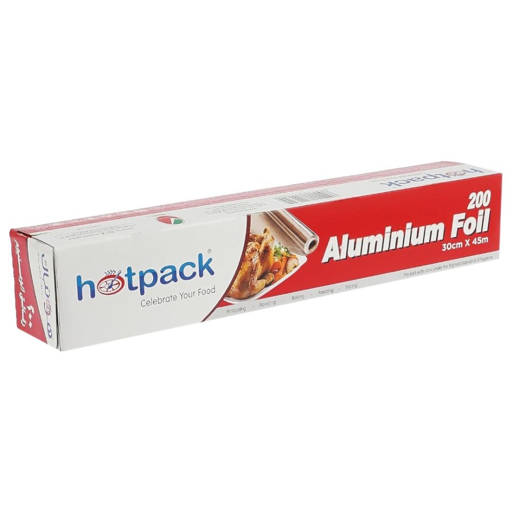 Hotpack Embossed Aluminium Foil Roll - 200 Sqft | Heavy-Duty & Durable