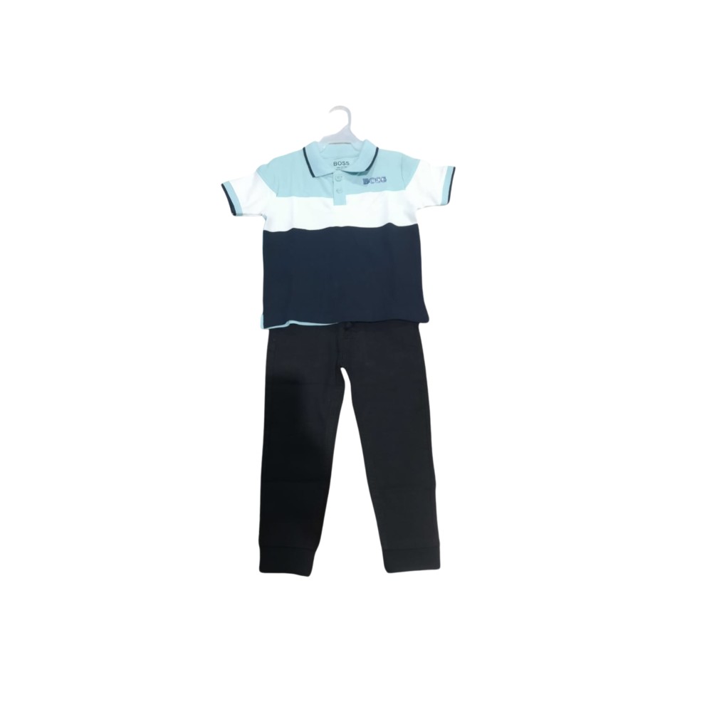 Boys Navy Blue 2-Piece Set (2-12 Years) – T-Shirt and Pants