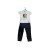 Boys Classic White and Black 2-Piece Set (2-12 Years) – T-Shirt and Pants