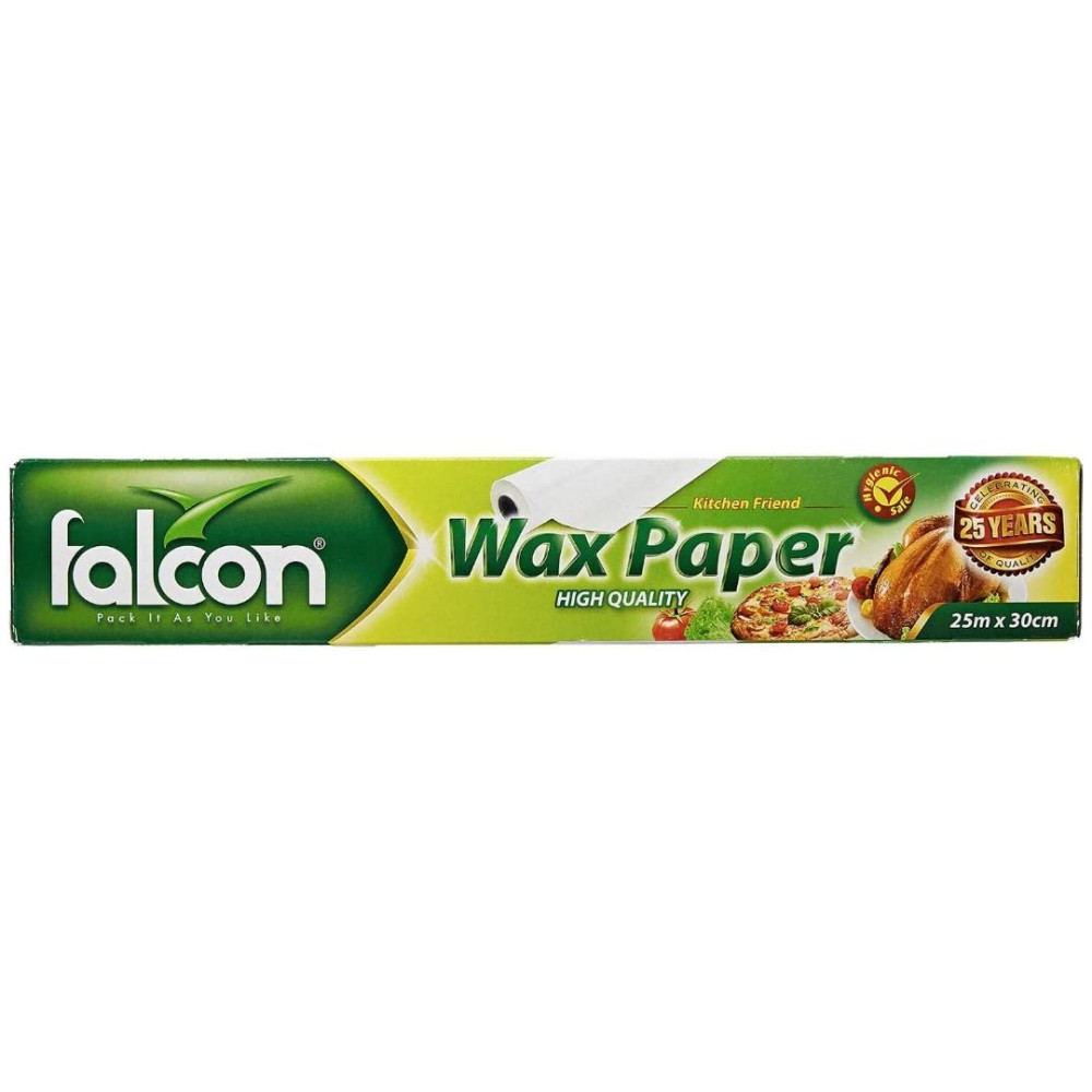 Falcon Durable Wax Paper Roll - 25m x 30cm | Ideal for Food Wrapping & Baking