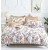 King Size Lightweight Brown Floral Comforter Set - 6-Piece with Tufted Pillowcases