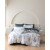 King Size Gray Lily Floral Comforter Set - 6pcs Bedding with Tufted Pillowcases