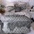 King Size Gray & White Wave Pattern Comforter Set - 6pcs Bedding with Tufted Pillowcases