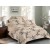 King Size Leaves Printed Peach Comforter Set - 6pcs Bedding with Tufted Pillowcases