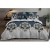 King Size Royal Prussian Blue & Gray Comforter Set - 6pcs Bedding with Tufted Pillowcases