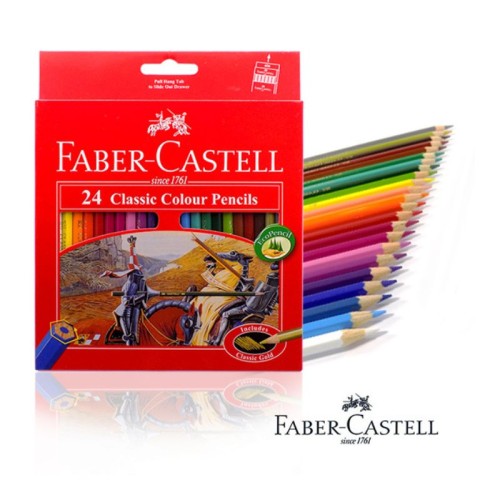 Faber-Castell Castle : 24-Piece Shatterproof Hexagonal Coloring Pencils Set for Kids and Adults