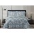 King Size White Rose Printed Spearmint Green Comforter Set - 6pcs Bedding with Tufted Pillowcases