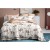 King Size Floral Printed Ivory Sepia Comforter Set - 6pcs Bedding with Tufted Pillowcases