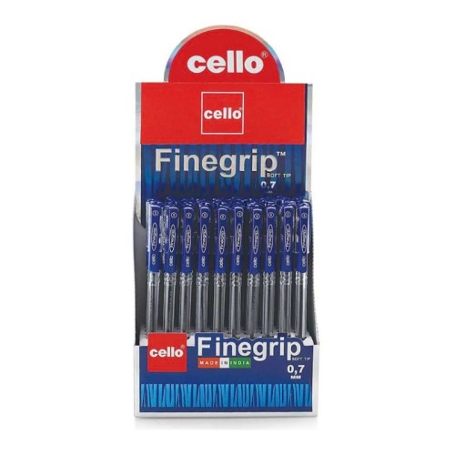 Cello Finegrip Ball Pen Blue 0.7mm (Display Of 50 Pcs) (Black/Blue/Red)