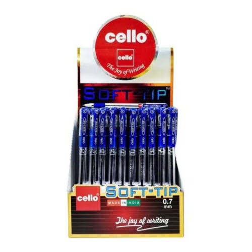 Cello Soft Tip Ball Pen 0.7mm (Pack Of 50 Pens) (Black/Blue/Multicolor)