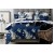 King Size Space Blue & White Floral Comforter Set - 6pcs Bedding with Tufted Pillowcases