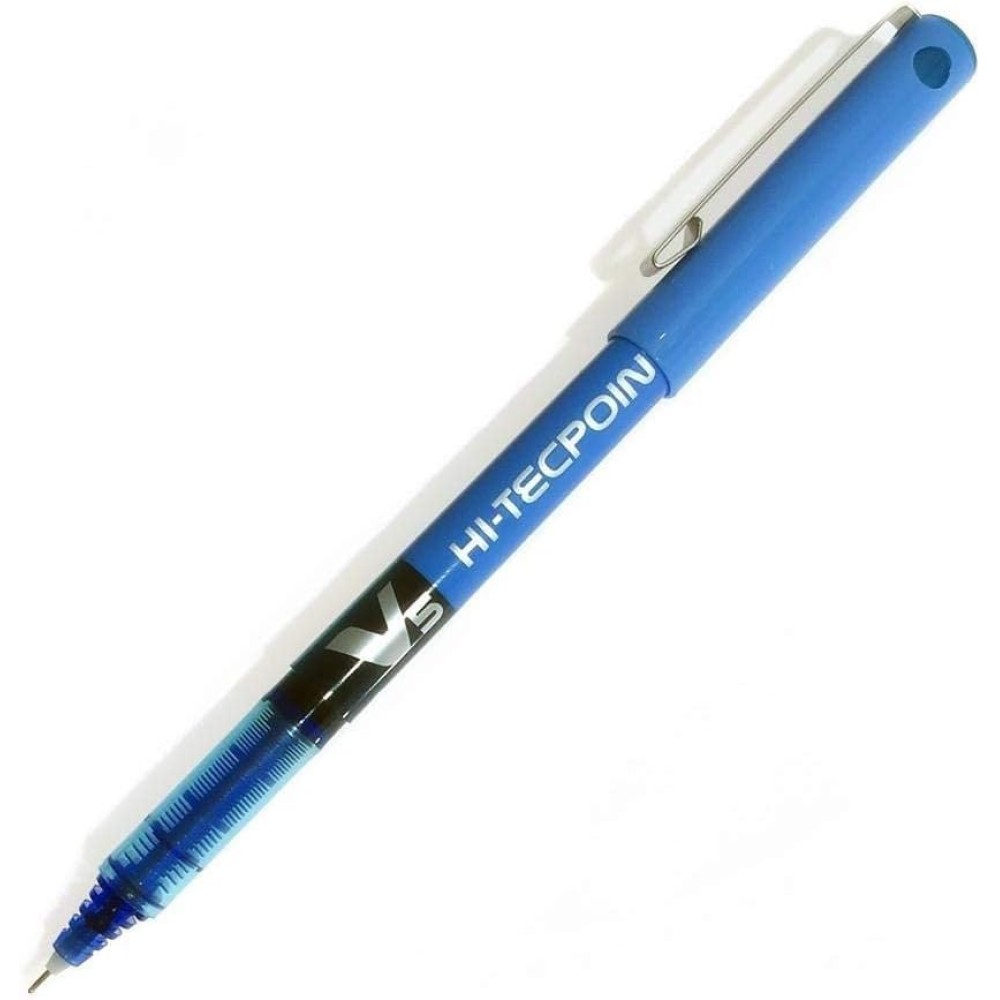 Pilot Hi Techpoint BX-V5 0.5MM Roller Ball Pen (Pack Of 12) (Black/Blue)