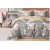 King Size Gray & Peach Comforter Set with Forget-Me-Not and Rose Floral - 6pcs