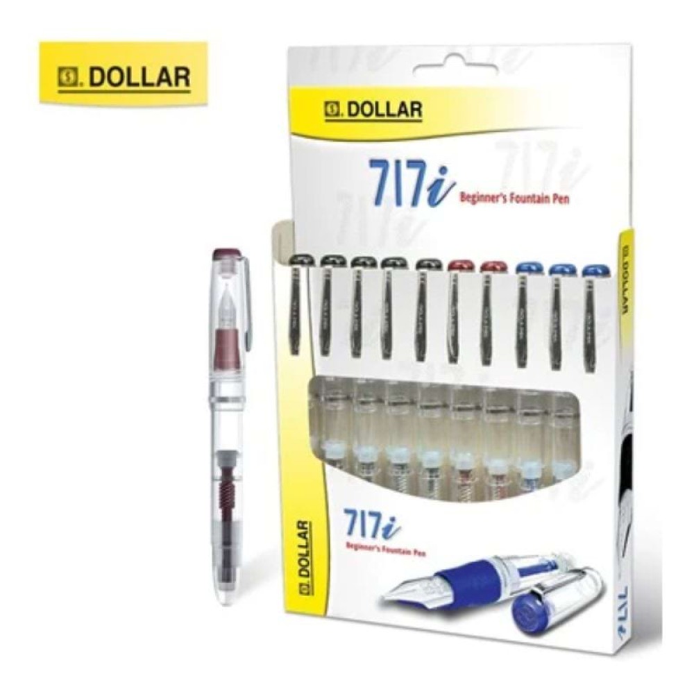 Dollar 717 Transparent Fountain Pen -Pack of 10