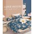 King Size Prussian Blue Comforter Set with Daisy Floral Print - 6pcs Bedding with Tufted Pillowcases