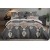 King Size Royal Styled Rose Floral Comforter Set - Shadow Gray - 6pcs with Tufted Pillowcases