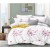 King Size Pink Floral Print White & Steel Gray Comforter Set - 6pcs with Tufted Pillowcases