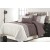 King Size White Floral Stripe Print in Cedar Brown & Ivory Comforter Set - 6pcs with Tufted Pillowcases