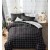 King Size White Medium Square Print in Black Comforter Set - 6pcs with Tufted Pillowcases