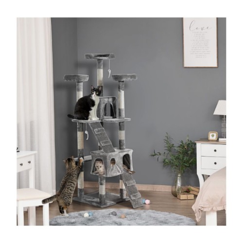 Cat Tree Kitty Activity Play Centre 170cm (Gray)