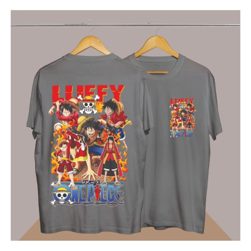 ONE PIECE Monkey d LuffY Print in Gray Men's T-Shirt