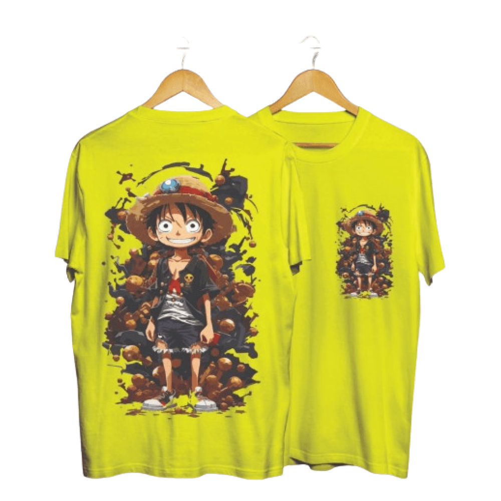 ONE PIECE Anime Print in Yellow Men's T-Shirt