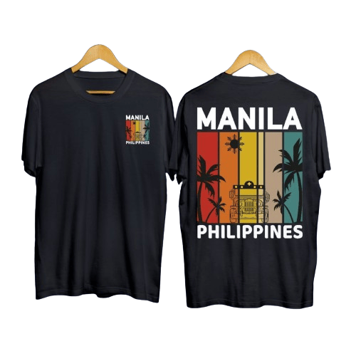 Men's T-shirt in Black with Manila Philippines