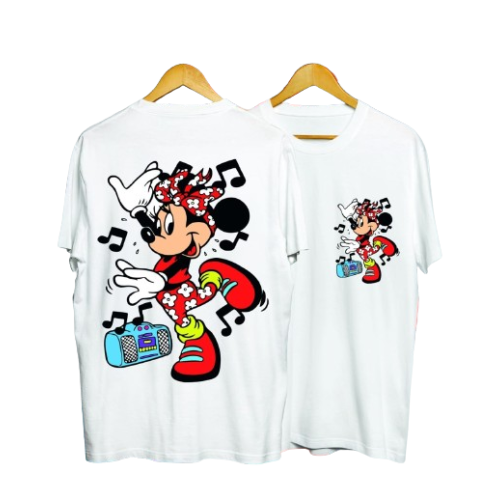 Minnie Mouse Print in White Men's T-Shirt