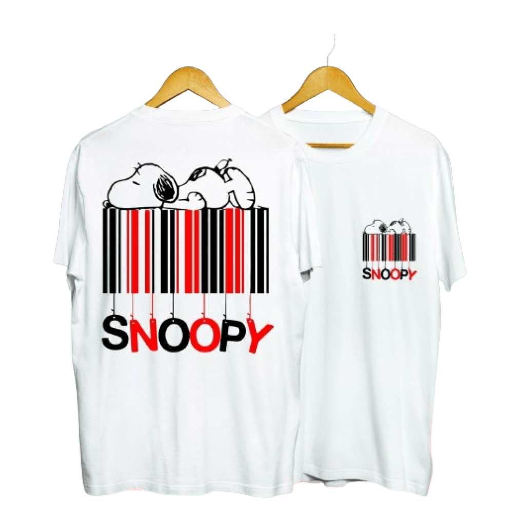 Snoopy Print in White Men's T-Shirt