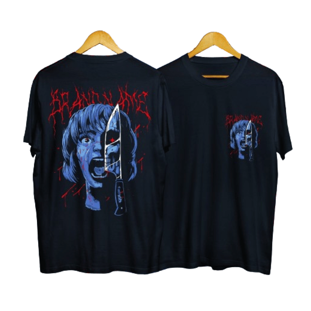 Horror Illustration in Black Men's T-Shirt